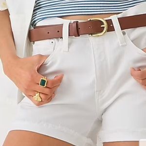 J Crew White Mid-Rise Denim Shorts 25